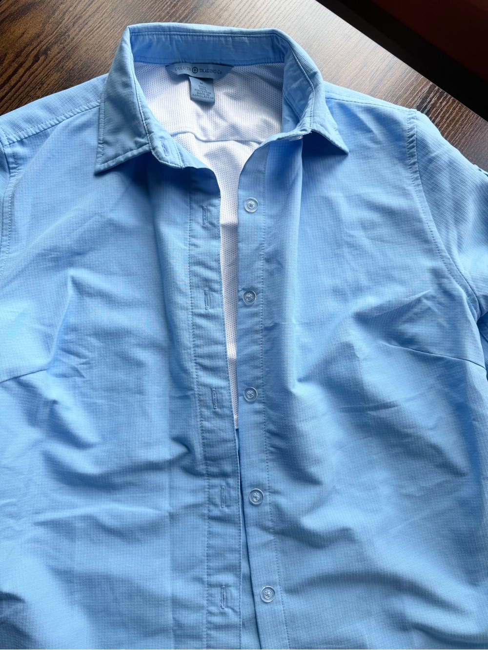 Duluth Trading Co. polyester shirt with roll-up sleeves size medium